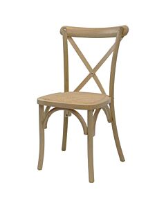 Crossback Stacking Chair - Tipi Brown with Rattan Seat Pad