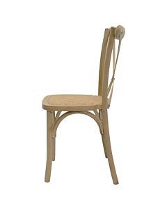 Crossback Stacking Chair - Tipi Brown with Rattan Seat Pad