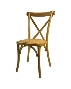 Crossback Stacking Chair - Tipi Brown with Rattan Seat Pad