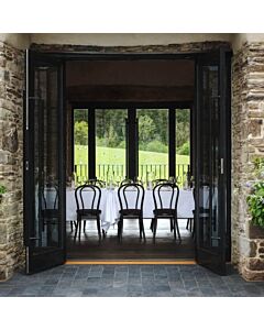 Wooden Loop Back Stacking Chair - Dark Oak