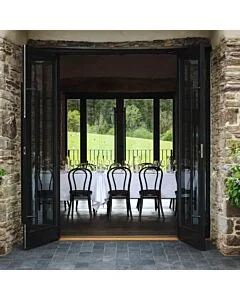 Wooden Loop Back Stacking Chair - Dark Oak