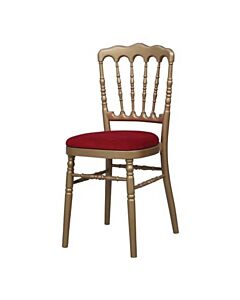 Profile view of Napoleon Banqueting Chair with Red Seat Pad