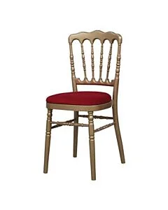 Profile view of Napoleon Banqueting Chair with Red Seat Pad