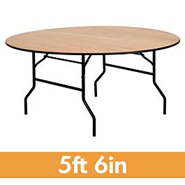 5ft 6in Round Wooden Banqueting Table