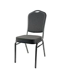 Diamond Steel Banqueting Chair - Silver Vein Grey Fabric