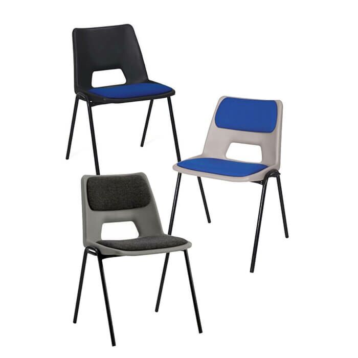 Academy Plastic Stacking Chair Upholstered
