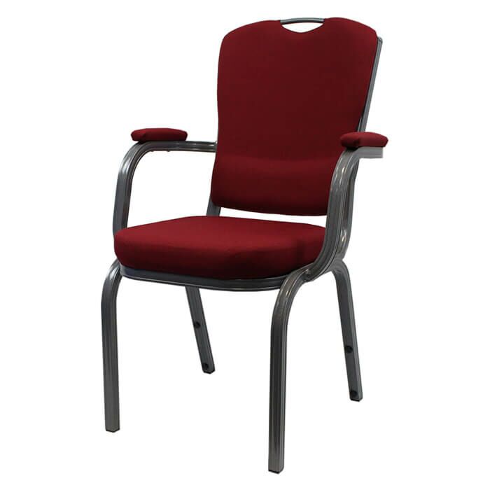 Profile view of Ultima Aluminium Stacking Chair with Arms
