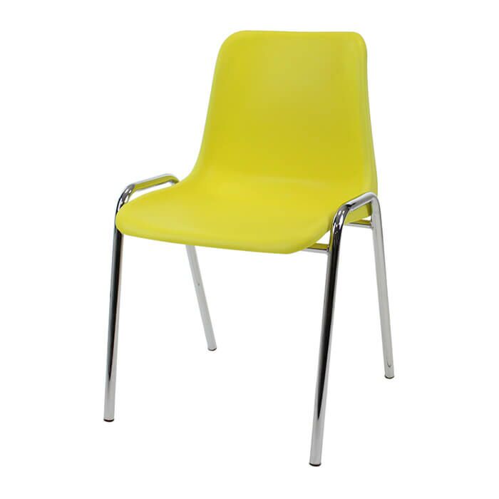 Yellow economy plastic stacking chair