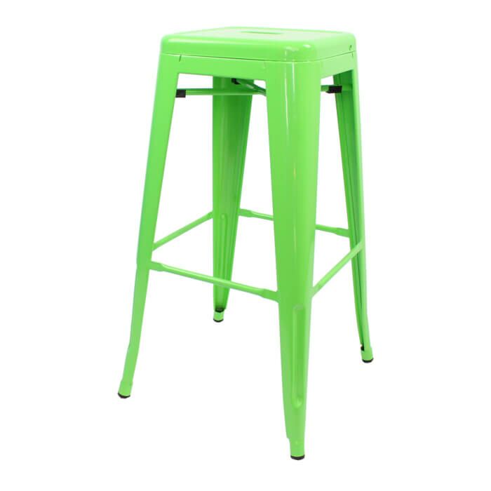 Profile view of Green Tolix Bar Height Stool