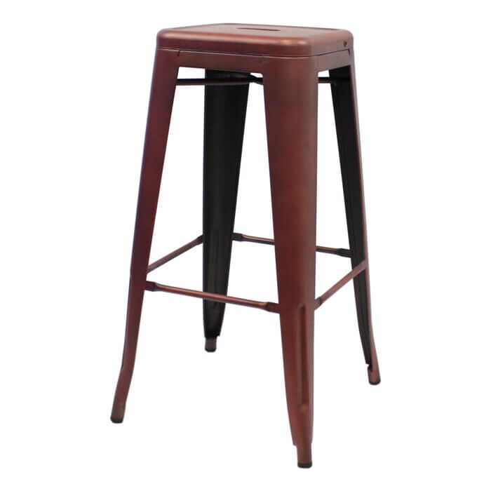 Profile view of Copper Tolix Bar Height Stool