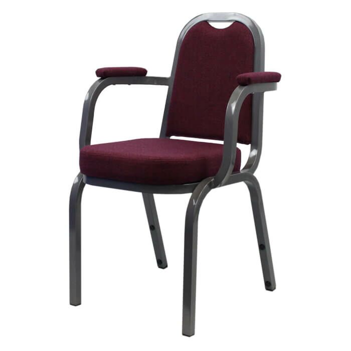 Profile view of Taurus Aluminium Stacking Chair with Arms