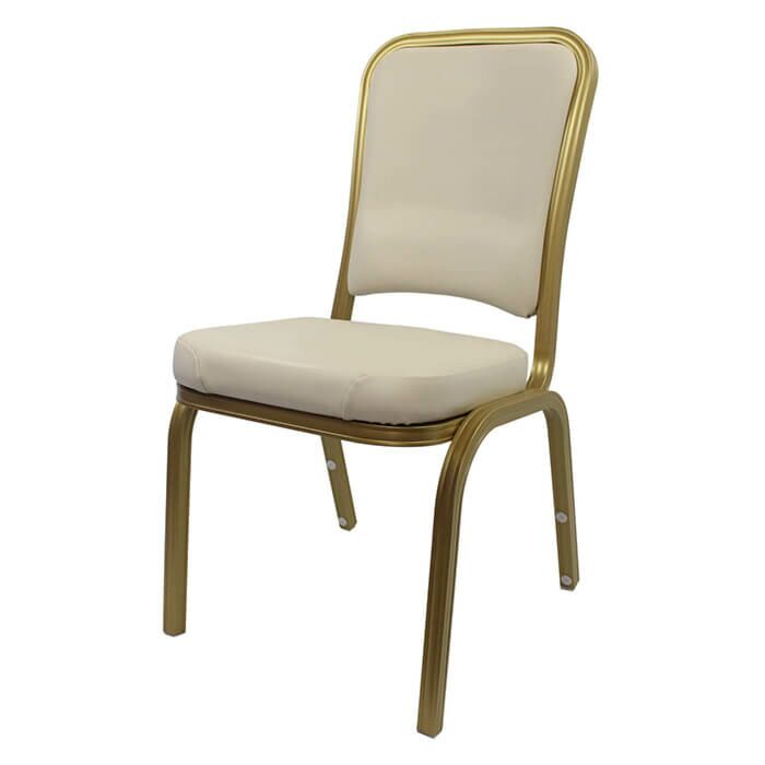 Profile view of Supremo Steel Stacking Chair