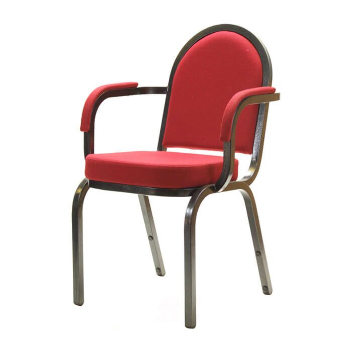 Profile view of Eurostyle Aluminium Stacking Chair with Arms