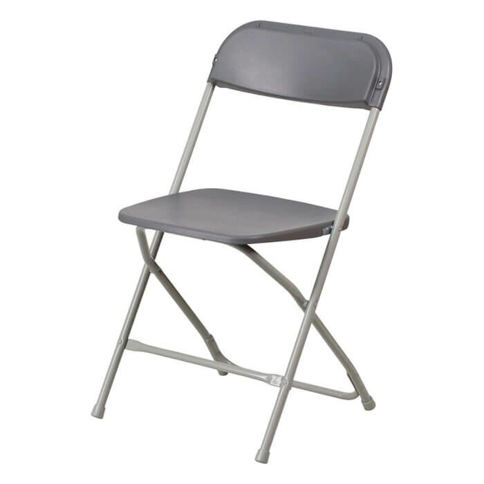 Profile view of Charcoal Economy Plastic Folding Chair