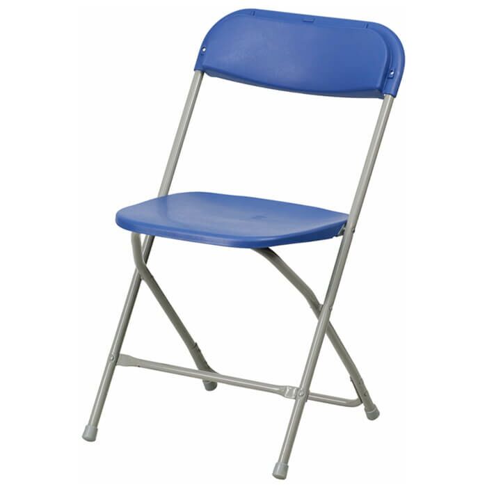 Profile view of Blue Economy Plastic Folding Chair