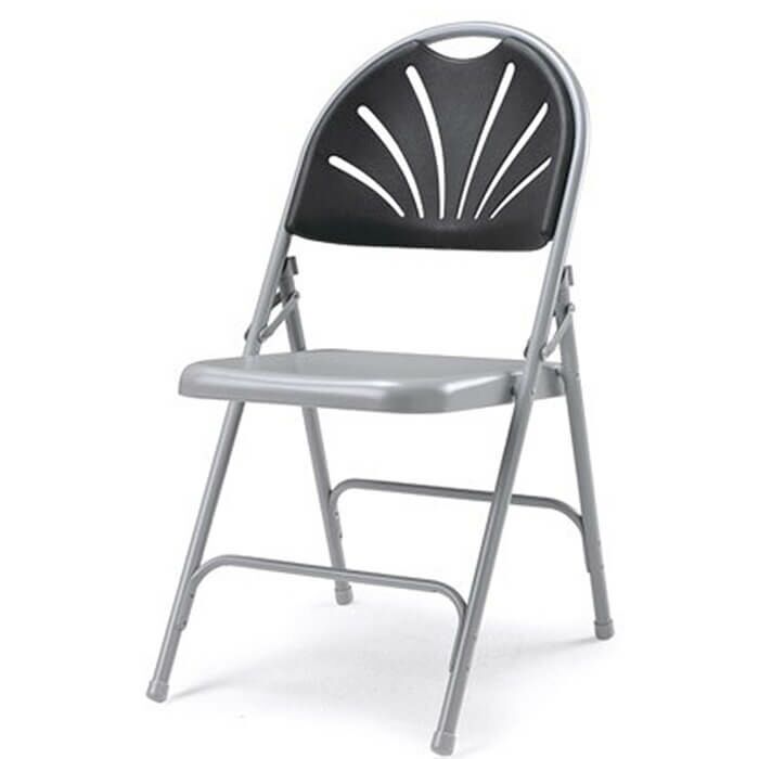 Profile view of Black Prima Plus Folding Chair