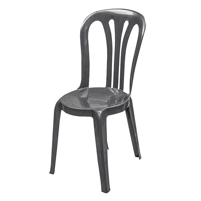 Profile view of Black Garrotxa Plastic Stacking Chair