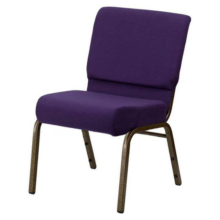 Profile view of Worship Church Chair in Purple Fabric