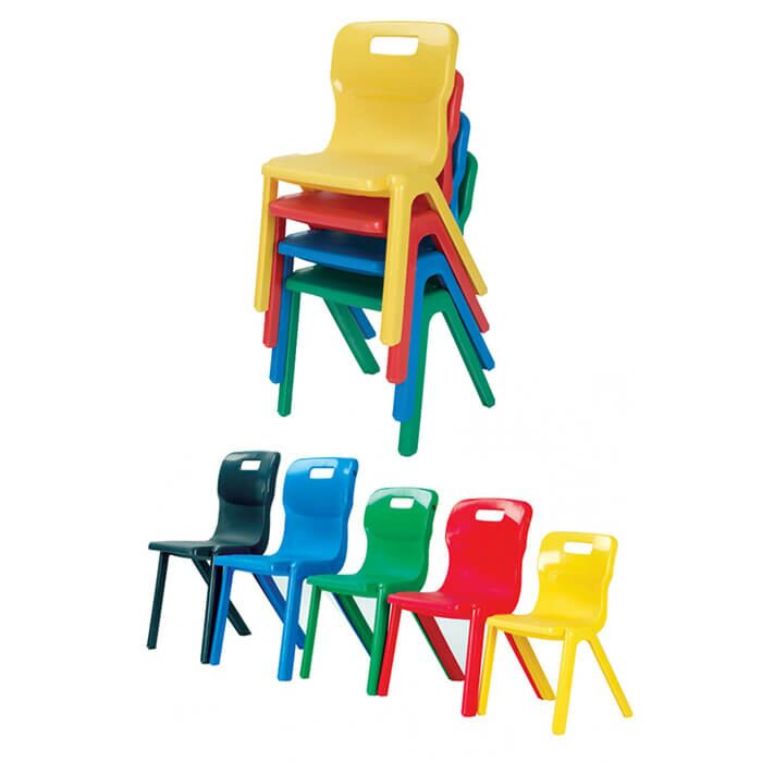Profile view of Titan Plastic Stacking Chair