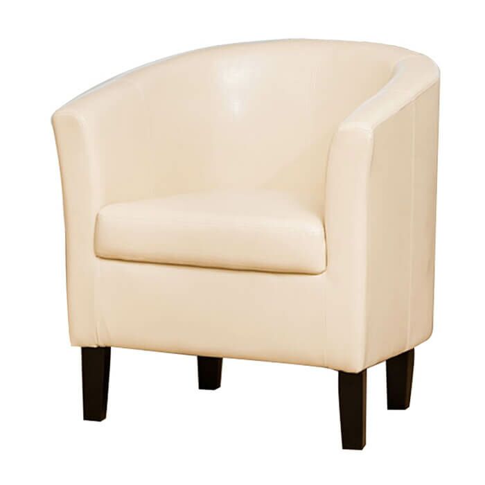 Tub Chair - Faux Leather Cream