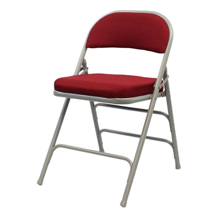 Profile view of Red Comfort Plus Extra Folding Chair