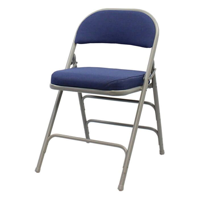 Profile view of Blue Comfort Plus Extra Folding Chair