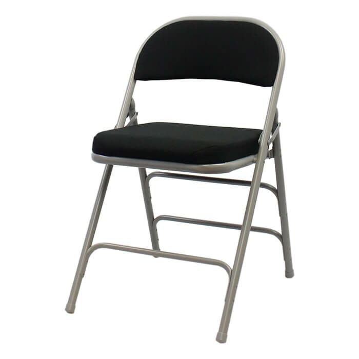 Profile view of Black Comfort Plus Extra Folding Chair