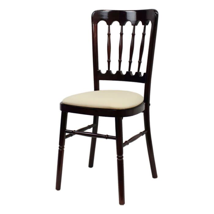 Mahogany UK Cheltenham Chair with Ivory Seat Pad