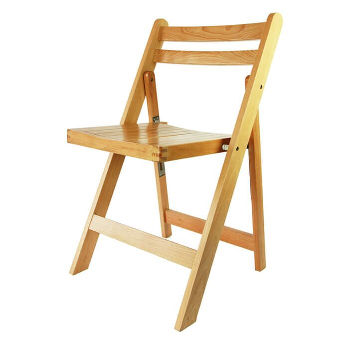 Profile view of Natural Helios Folding Chair