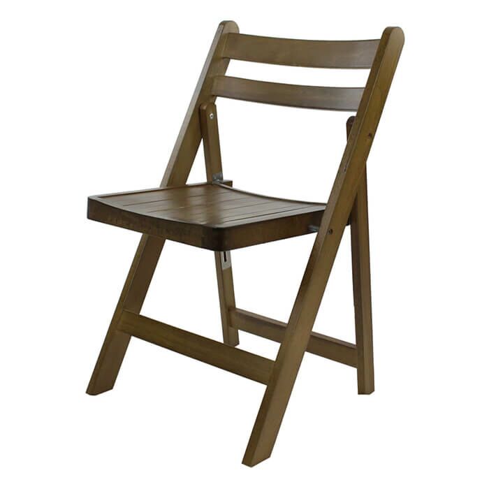 Profile view of Rustic Helios Folding Chair
