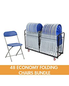 48 Economy Plastic Folding Chairs Bundle