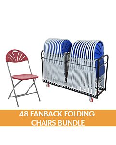 48 Fanback Plastic Folding Chairs Bundle