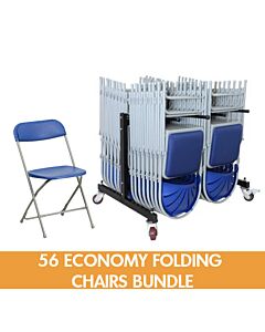 56 Economy Plastic Folding Chairs Bundle
