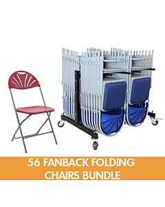 56 Fanback Plastic Folding Chairs Bundle