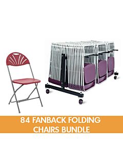 84 Fanback Plastic Folding Chairs Bundle