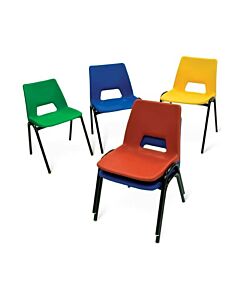 Profile view of Academy Plastic Stacking Chair