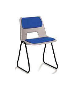 Academy Plastic Stacking Chair Upholstered with Skid Base