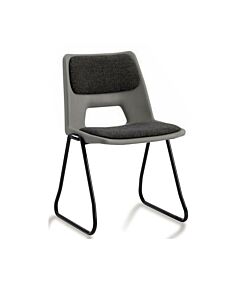 Academy Plastic Stacking Chair Upholstered with Skid Base
