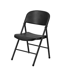 Profile view of Black Apollo Plastic Folding Chair