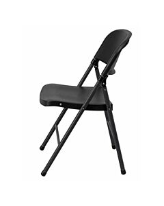 Profile view of Black Apollo Plastic Folding Chair
