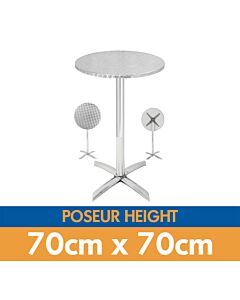 Round Poseur Aluminium Bistro Table - Flip Top & Stacking - 2ft 3in (70cm)