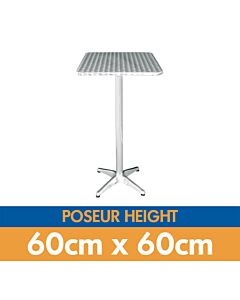 Square Poseur Aluminium Bistro Table - 2ft (60cm)