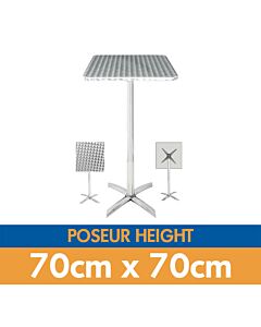 Square Poseur Aluminium Bistro Table - Flip Top & Stacking - 2ft 3in (70cm)