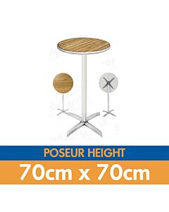 Round Poseur Bistro Table with Ash Table Top - Flip Top & Stacking - 2ft 3in (70cm)