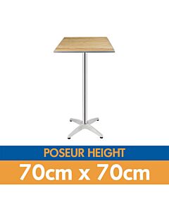 Square Poseur Bistro Table with Ash Table Top - 2ft 3in (70cm)