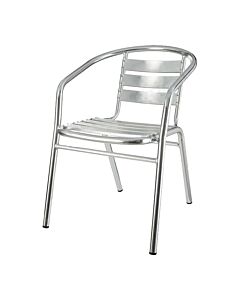Profile view of Aluminium Bistro Chair with Arms
