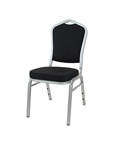 Profile view of Diamond Aluminium Banqueting Chair in Black Fabric