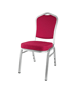 Diamond Aluminium Stacking Chair - Smooth Silver Frame