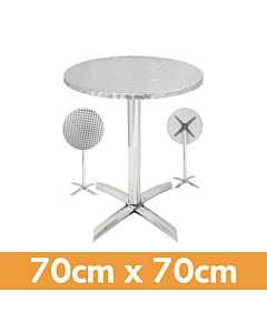 Round Aluminium Bistro Table - Flip Top & Stacking - 2ft 3in (70cm)