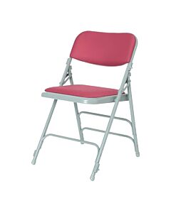Profile view of Burgundy Comfort Folding Chair